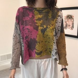 Skif Cropped Hand Painted Sweater